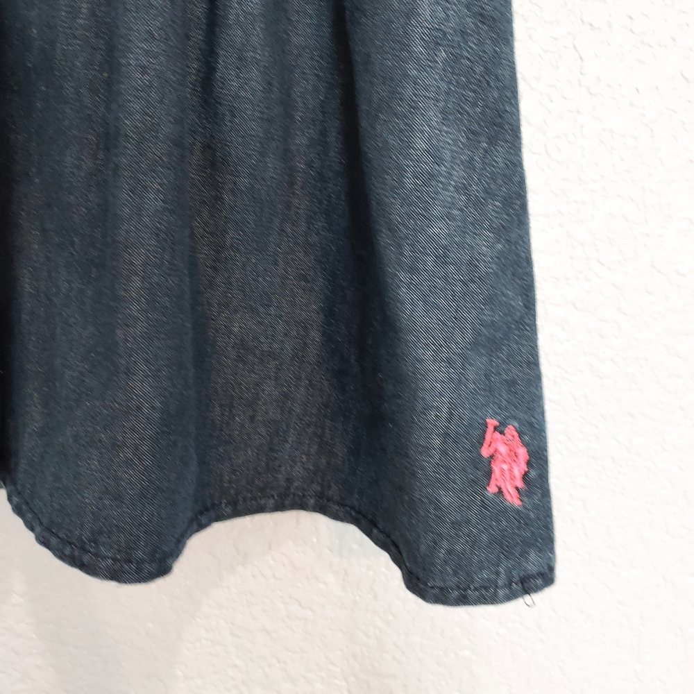 ⭐️5/$20 U.S. Polo Assn Embroidered Chambray Dress Size 5 - Picture 6 of 6
